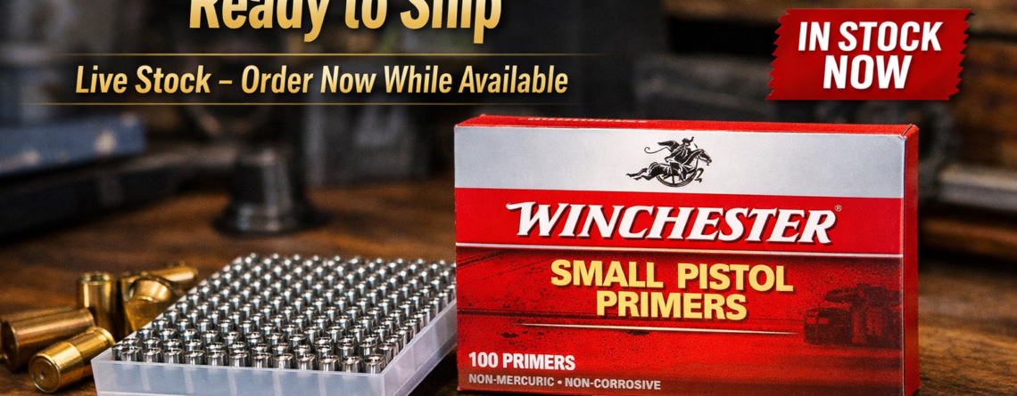 Winchester small pistol primers ready to ship