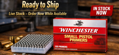 Winchester small pistol primers ready to ship